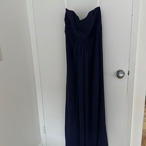 Strapless bridesmaid dress navy, size 4